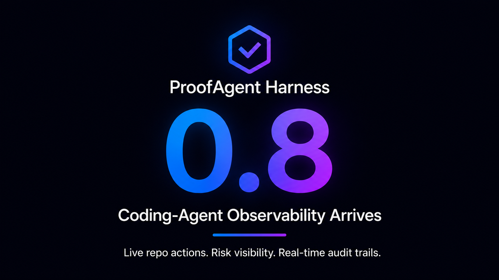 Dashboard showing live coding agent observability and risk screening features in Harness 0.8 release